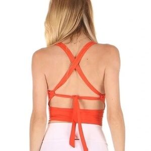 Mika Yoga Wear Lynn Crop Top/Sports Bra in Red, Size M